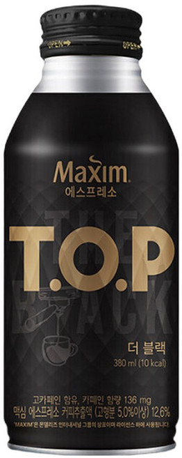 맥심 티오피 380mL 더블랙 20캔/TOP대용량캔커피/, 20개