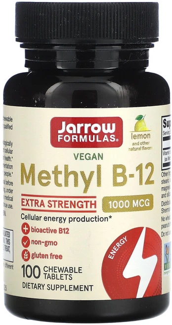 자로우포뮬러스 메틸 B12 레몬 1000mcg 츄어블 사탕 100정, 2개 - 쿠팡