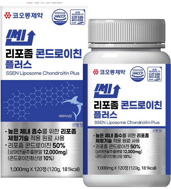 코오롱제약 쎈 리포좀 콘드로이친 플러스(4개월분)상어연골추출분말, 1개, 120정