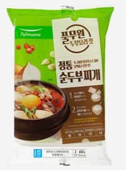 풀무원 간편국 밀키트 자취생 정통 순두부찌개 KIT 2인분(순두부350g) 602g, 1개
