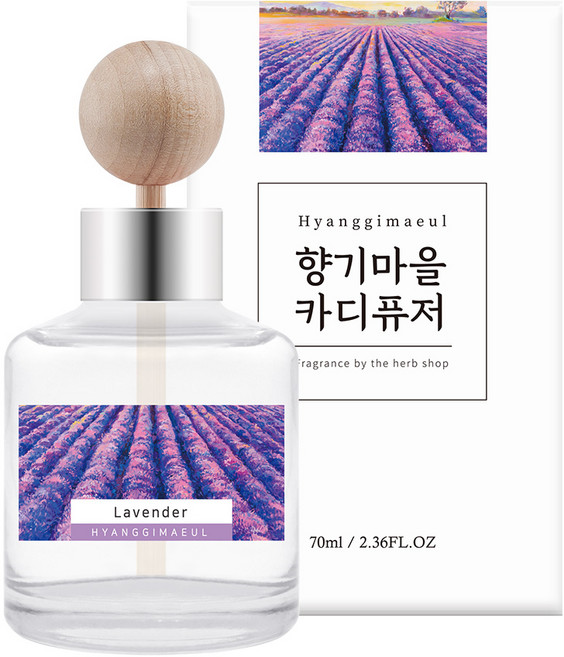향기마을 차량용 디퓨저 70ml, 라벤더, 1개