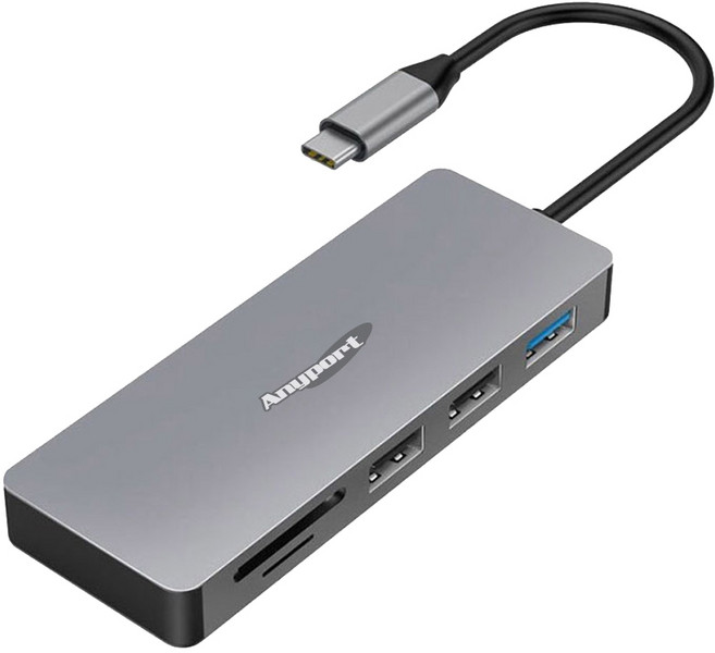 애니포트 7 in 1 C타입 멀티 컨버터 닌텐도 스위치 호환 AP-TC71PH, 실버, 1개