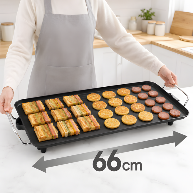 대용량 와이드그릴 특대형 66cm 부침 구이 전기팬 전기그릴 후라이팬 고기불판 집들이선물