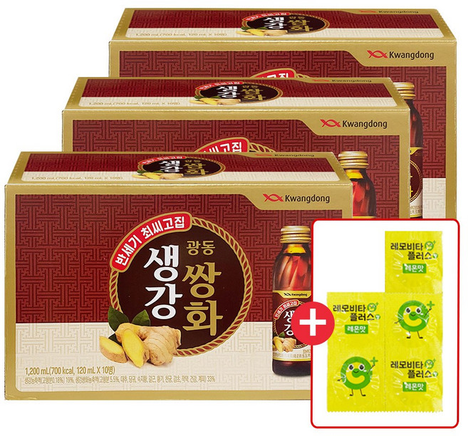 광동 생강쌍화 + 레모비타, 3박스, 10개입, 120ml