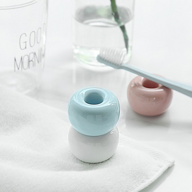 칫솔거치대 규조토 세라믹 양치컵 세트, 치솔꽂이 블루2개, 1개