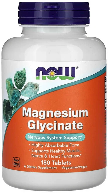 NOW Foods 마그네슘 글리신산 180정(1정당 100mg) NOW-01289, 1개, 180정 - 쿠팡