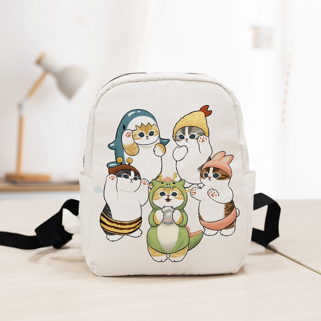모후샌드 상어 고양이 일러스트 숄더백 소형 배낭 저학년책가방