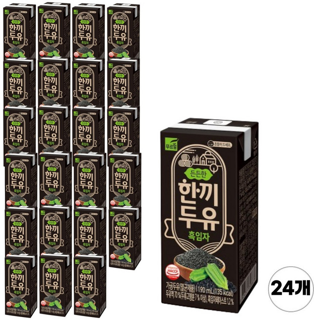 푸르밀 한끼두유 흑임자, 190ml, 24개