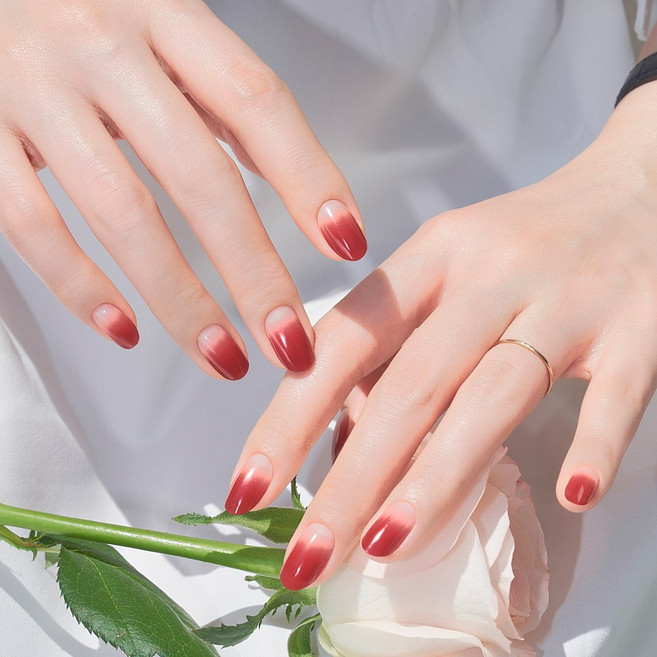 더포바 초밀착 램프 필요없는 프리미엄 젤 네일 스트립(오리지널/컬러체인지) 1세트 32P, 글로리아, 1개