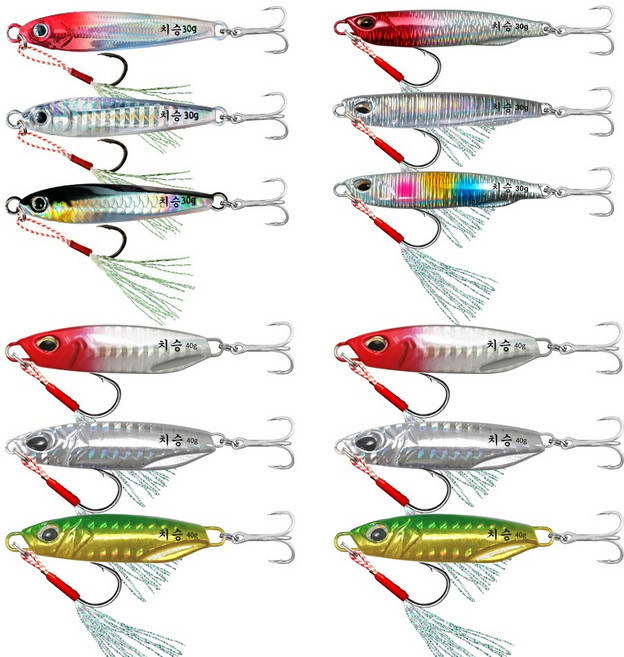 치승 다양한 스타일 메탈지그, 혼합 색상, 12개, 30g-(6개)+40g-(6개)/세트