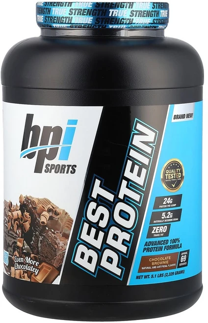 BPI스포츠 Best Protein 어드밴스드 100% 프로틴 포뮬러 초콜릿 브라우니 2329g(5.1lbs), 1개, 2.329kg - 쿠팡