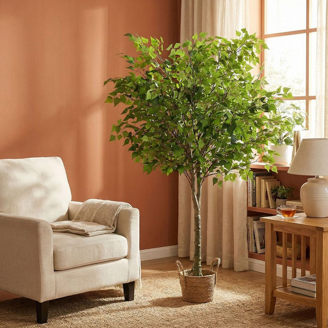 인테리어 대형 조화나무 인조나무 매장 카페 소원나무 인조목 플랜테리어 와이브로트리, 자작나무, 1개