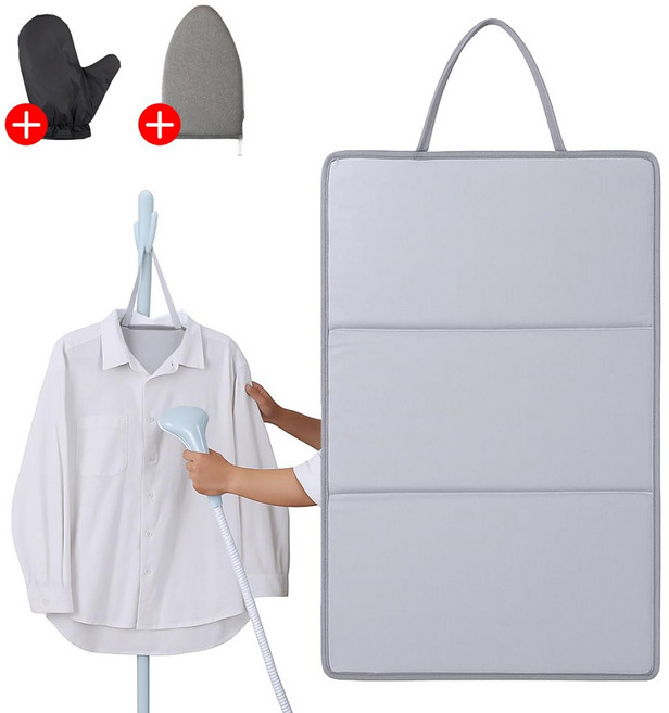 ZOZOFO 핸디형 스팀 다리미 폴더매트 걸이형 다리미판 프리미엄 스팀다리미판 걸이형 다리미판-핸디형 다림판-다리미 장갑, 3P
