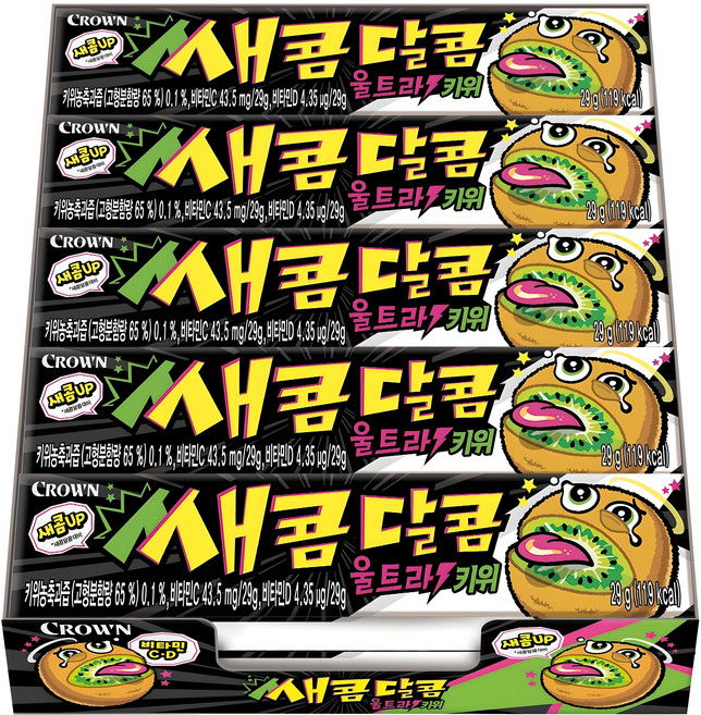 크라운 쌔콤달콤 울트라 키위, 29g, 15개