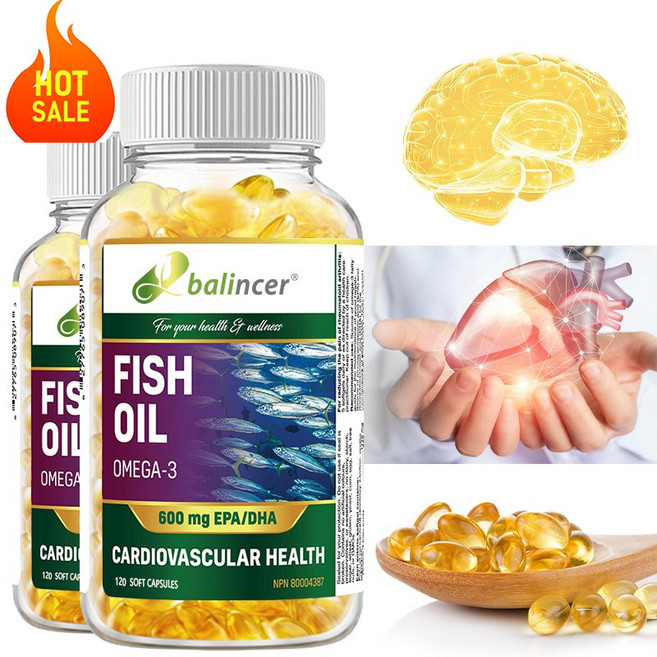 고농축 오메가3 어유 보충제 - 뇌력 향상 심혈관 건강 개선 - 1170mg 어유 농축액 - 600mg 오메가3 - 400mg EPA 200mg DHA - 비린내 없음, 3개, 120회분