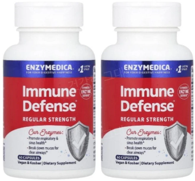 엔자이메디카 효소 이뮨디펜스 엔자임 60캡슐 2개 세라펩타제 카탈레이스 Enzyme, 60정 - 쿠팡