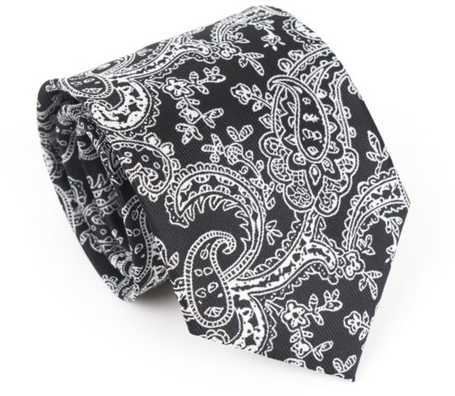 남자 넥타이 페이즐리블랙 수동넥타이_NMM8050