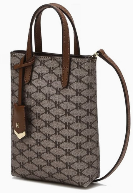 헤지스 그레이 시그니처 패턴 가죽 미니 마이크로백