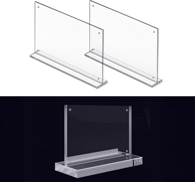 마그네틱 아크릴 스탠드 테이블 POP 꽂이 안내판 메뉴판 가격표 투명 액자, 2개