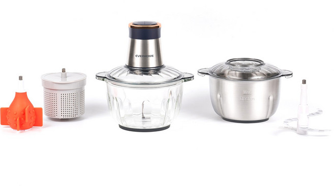 에버홈 글라스텐 만능 다지기 짤스윙 EV-MC9000-2 + 마늘박피기 세트, (ONE COLOR)빈티지 혼합, 1세트