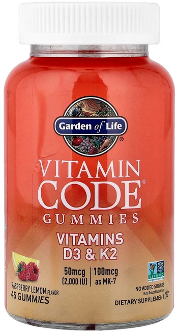 가든오브라이프 Vitamin Code 구미젤리 비타민D3 및 K2 라즈베리 레몬 구미젤리 45개, 1개, 45정 - 쿠팡