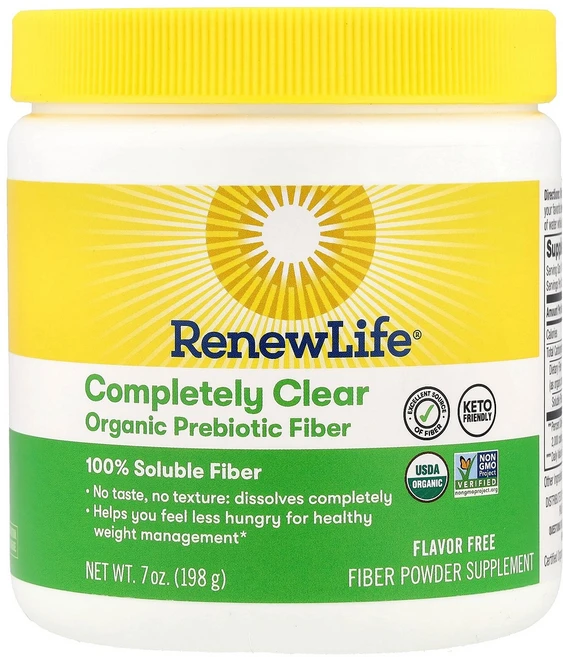 Renew Life 컴플리틀리 클리어 유기농 프리바이오틱 식이섬유 무맛 (7oz), 리뉴 라이프 Renew Life, 컴플리틀리 클리어 유, 1개, 198g - 쿠팡