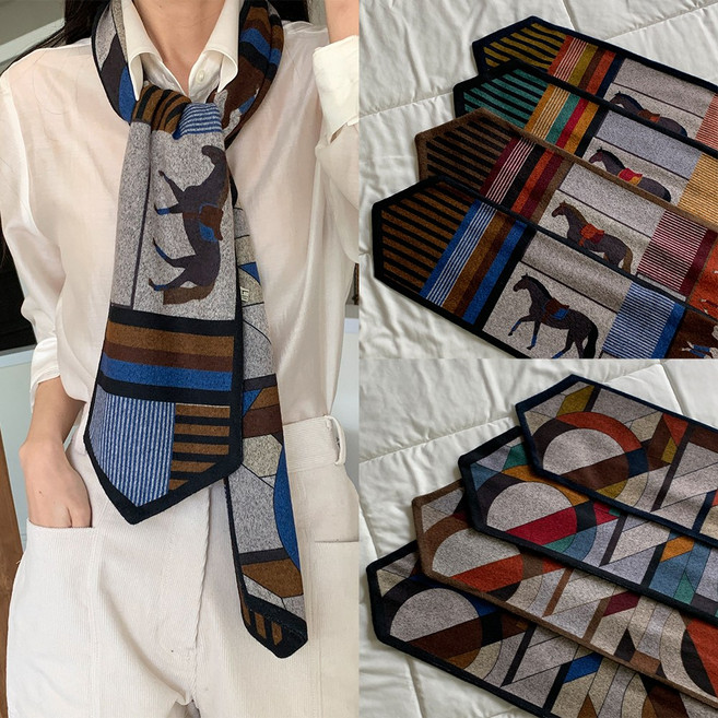 [국내제작] 뮤앤뮤즈 여성 타이 숄 머플러 봄 가을 겨울 울 목도리