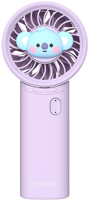 쿨린 BT21 핸디형 휴대용 미니 선풍기 3600mAh, 퍼플(코야)