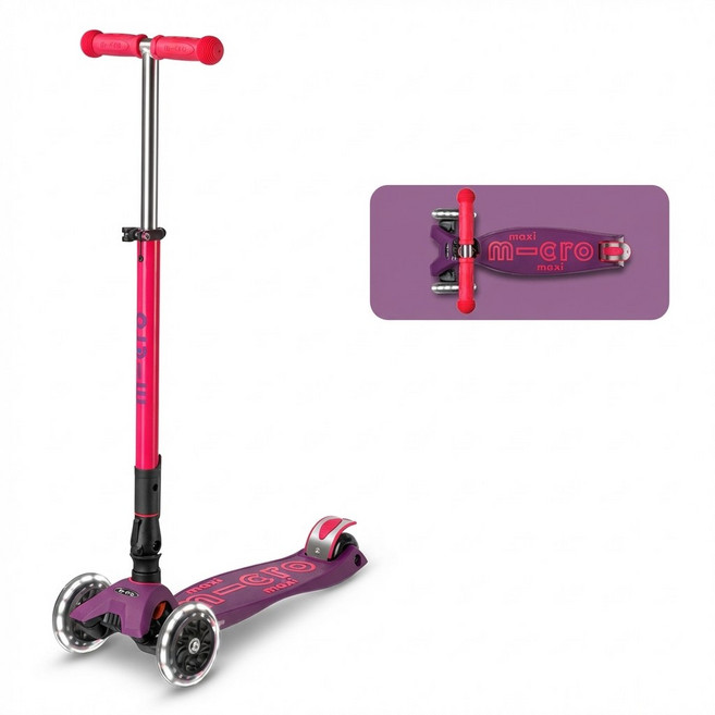 마이크로킥보드 맥시T 폴더블 LED 킥보드 69x24x56cm 1개, 퍼플