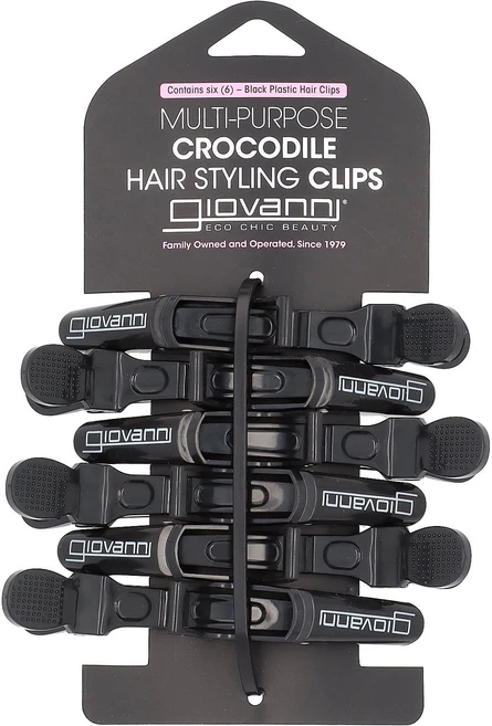 Giovanni 다목적 크로커다일 헤어 스타일링 클립 블랙 6개, Giovanni다목적크로커다일헤어스타일링클립블랙6개 - 쿠팡