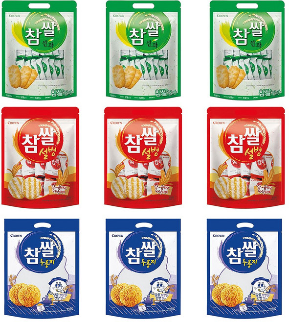 참쌀선과 253g 3개 + 참쌀설병 270g 3개+ 참쌀누룽지 216g 3개, 1개