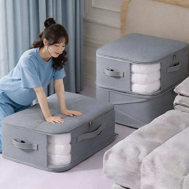 라온프리 프리미엄 패딩 의류 이불 압축팩, 그레이, 2개