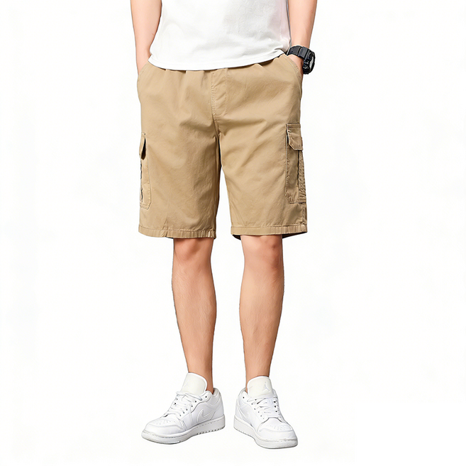 남자 카고 반바지 면100% 밴딩 기본 여름용 범록(598)