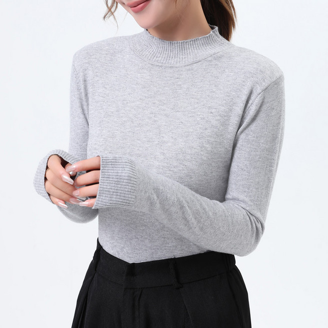 미미캐츠 여성 반폴라 소프트 터치 니트티