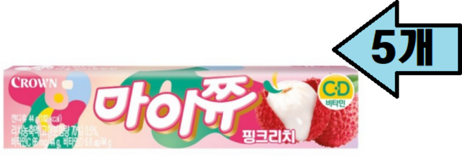 크라운 마이쮸 핑크리치, 44g, 5개