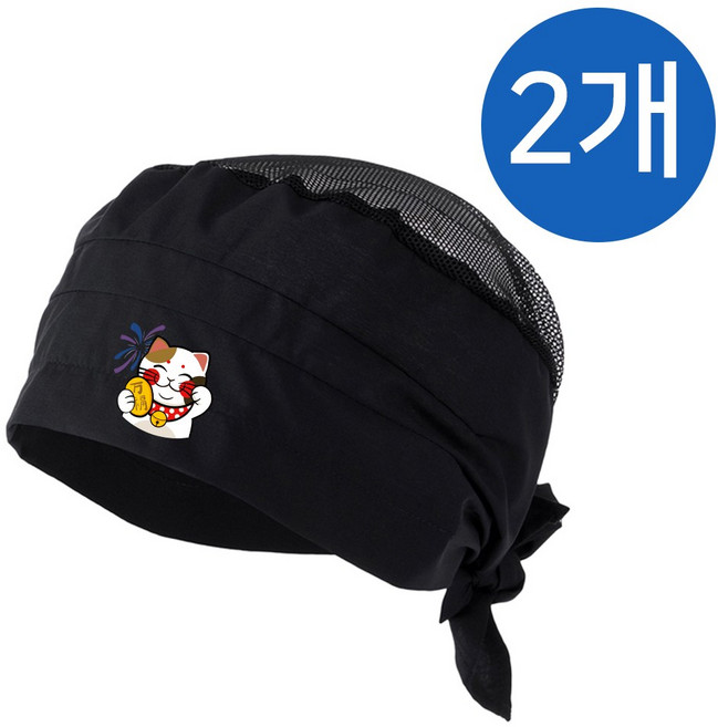 메쉬두건 네코 후쿠축제 / 커스텀 디자인 해적두건 / 일식디자인 망사두건 / 주방 위생모자 구다폼 X JOOHA