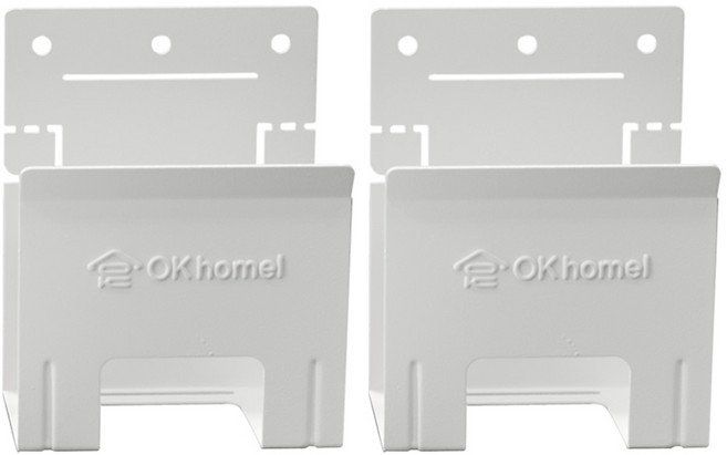 벽걸이티비선정리 무타공 공유기 셋톱박스 거치대, 셋아트 소 화이트 2개