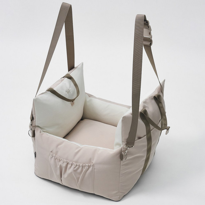 슈퍼펫 강아지 이동가방 차량용 세이프쉴드 카시트, 1개, 아이보리