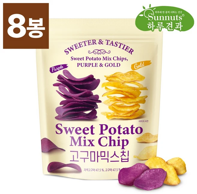 하루견과 고구마믹스칩, 120g, 8개 - 쿠팡