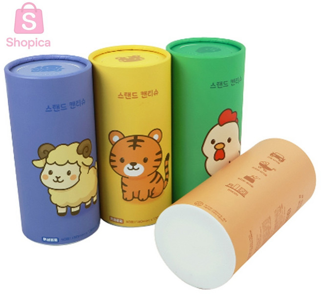 [샵피카] 원통티슈 4P 캔휴지 일회용티슈 휴대용캔티슈 팝캔티슈, 4개, 50매