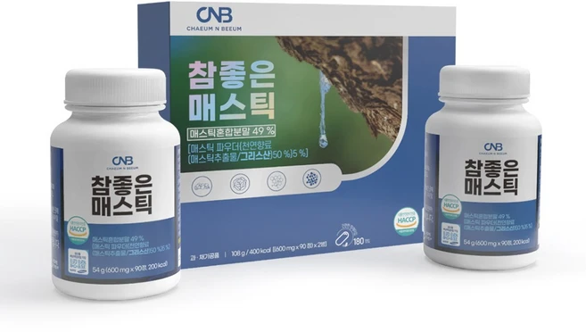 참좋은 매스틱 정 부모님 선물 추천 식약처 인증 그리스 키오스 매스틱검 분말 가루 메스틱 600mg 90정 2병 세트, 180정, 1개 - 쿠팡