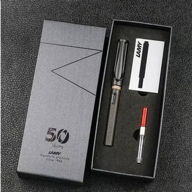 독일 Lamy 만년필 50주년 졸업 승진 생일 선물세트, EF, 매트 블랙