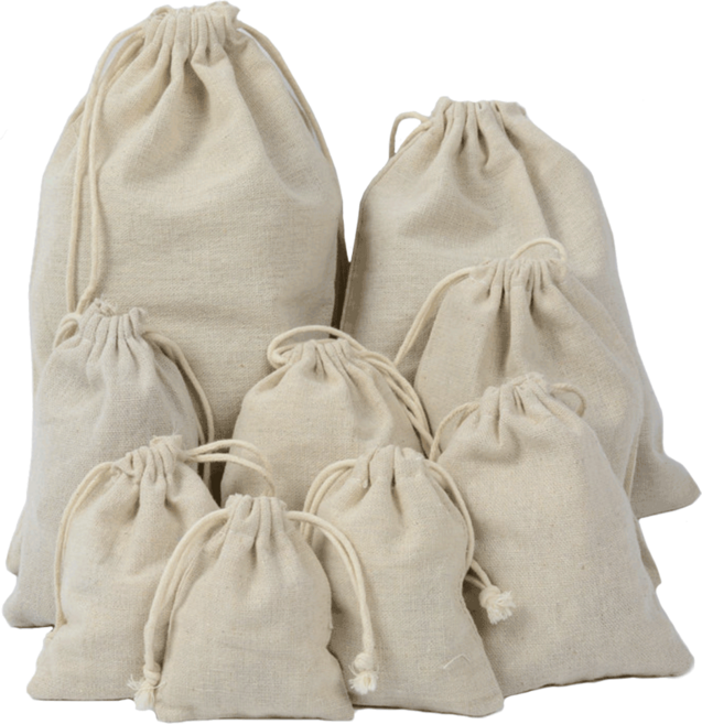 다용도 무지 면 복주머니 파우치