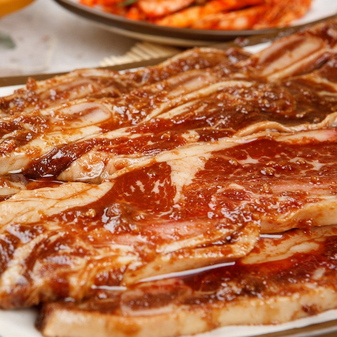 [에이치에스컴퍼니]국내산 맛있는 LA 돼지 양념갈비 캠핑고기 1kg, 1개