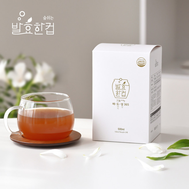 배도라지생강 발효음료 특허 발효방법을 통해 완성한 데일리 건강음료 발효한컵, 5개, 100ml