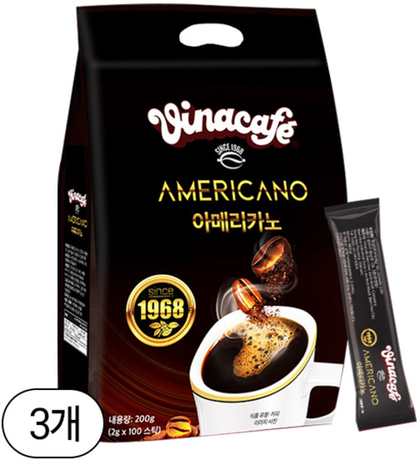 비나카페 아메리카노 커피스틱, 2g, 100개입, 3개