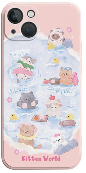 귀여운 목욕장 고양이 아이폰 갤럭시 케이스