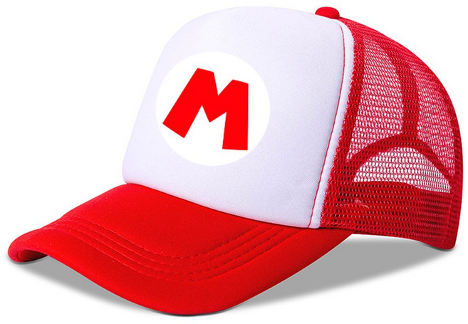 슈퍼 마리오 야구 일 모자 유니버설 캐주얼 폴리 에스터 트럭 드라이버 액션 애니메이션 주변 항목 성인 조절 가능, kids, MLA2252