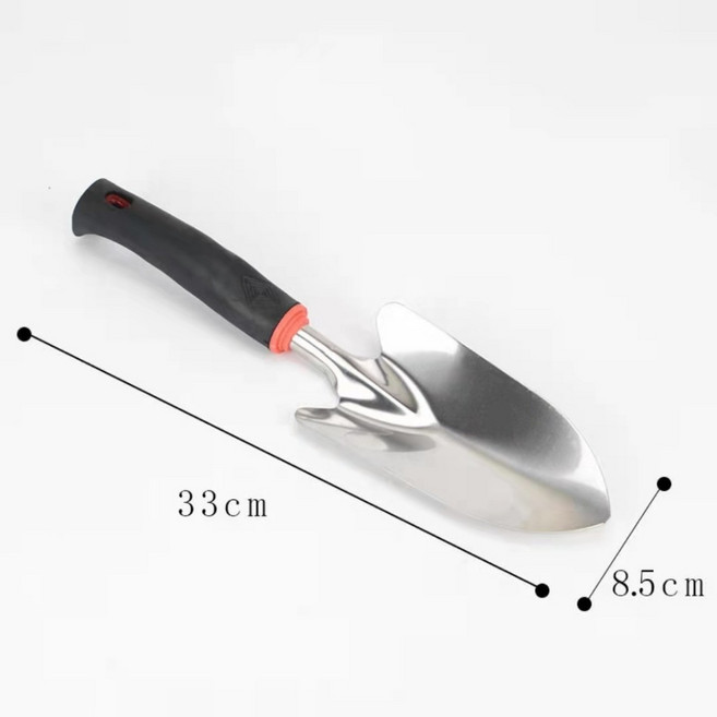 園藝工具 鏟子 鋤頭 五齒耙子 兩用鋤 花鏟 拔草 趕海神器, 1個, 不鏽鋼寬鏟