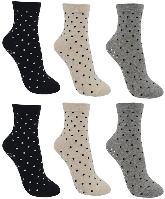 정아스토어 여성 도트 무압박 미끄럼방지 양말 6켤레